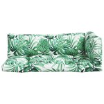 vidaXL Coussins de palette lot de 3 motif de feuilles tissu