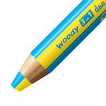 Crayon multi-talents woody 3 in 1 duo - jaune-bleu ciel x 5 STABILO