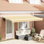 vidaXL Toile de rechange pour store banne Jaune et blanc 400 x 200 cm
