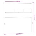 vidaXL Tête de lit chêne sonoma 75 cm fer et bois d'ingénierie