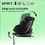 Siège auto isofix SPIRIT Groupe 0/1/2/3  0-10 ans  0-36 kg  40-150 cm  R 129- inclinable