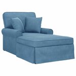 vidaXL Chaise lounge avec jupe avec coussin Bleu 91 x 157 x 91 cm