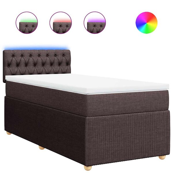vidaXL Sommier à lattes de lit avec matelas Marron foncé 100x200 cm