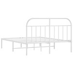 vidaXL Cadre de lit métal sans matelas et tête de lit blanc 180x200 cm