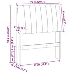 vidaXL Tête de lit capitonnée Gris foncé 75 cm Pin massif