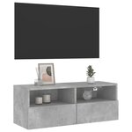 vidaXL Meuble TV mural gris béton 80x30x30 cm bois d'ingénierie