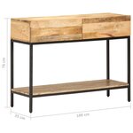 vidaXL Table console 100x35x76 cm Bois de manguier massif