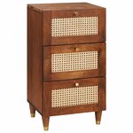 vidaXL Buffet Marron 40 x 33.5 x 75 cm Rotin et bois de mango massif