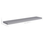 vidaXL Étagère murale flottante gris 120x23 5x3 8 cm MDF