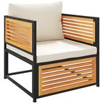 vidaXL Salon de jardin avec coussins 6 Pièces bois d'acacia solide