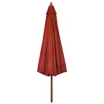 vidaXL Parasol d'extérieur avec mât en bois 330 cm Terre cuite