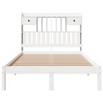 vidaXL Lit bibliothèque sans matelas blanc 135x190 cm bois pin massif