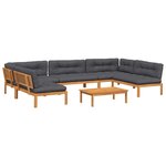 vidaXL Salon palette de jardin avec coussins 6Pièces bois d'acacia massif