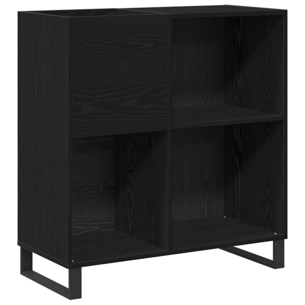 vidaXL Meuble à vinyles Chêne noir 85 x 38 x 89 cm Bois d'ingénierie