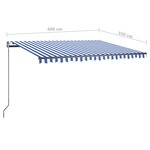 vidaXL Auvent automatique capteur de vent/LED 400x350 cm Bleu et blanc