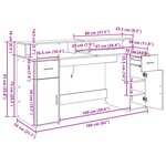 vidaXL Bureau Chêne Noir 160x55x91 cm Bois d'ingénierie