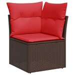 vidaXL Salon de jardin avec coussins 5Pièces marron résine tressée acacia