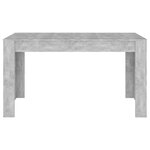 vidaXL Table de salle à manger Gris béton 140x74 5x76 cm Aggloméré