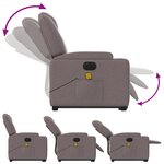 vidaXL Fauteuil inclinable de massage électrique Taupe Tissu