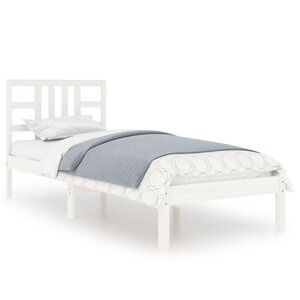 vidaXL Cadre de lit sans matelas blanc 100x200 cm bois massif