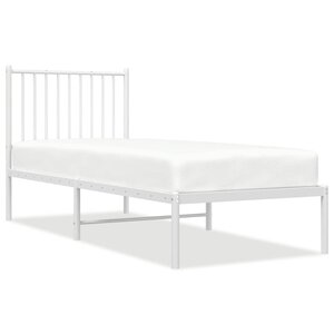 vidaXL Cadre de lit métal sans matelas avec tête de lit blanc 75x190cm