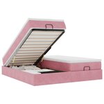 vidaXL Cadre de lit ottoman avec matelas rose 200x200 cm velours