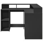 vidaXL Bureau avec lumières LED noir 130x130x91 cm bois d'ingénierie