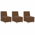 vidaXL Fauteuil 3 Pièces Marron 55 x 74 x 82 cm Cuir suédé faux