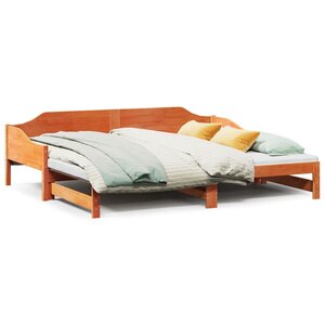 vidaXL Lit de jour et lit gigogne sans matelas 90x190 cm bois massif