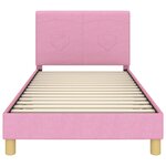 vidaXL Cadre de lit pour enfants avec tête de lit Rose 90 x 190 cm