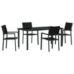 vidaXL Ensemble de dîner de jardin de 4 pièces Noir