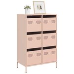 vidaXL Buffet haut rose 68x39x101 5 cm acier