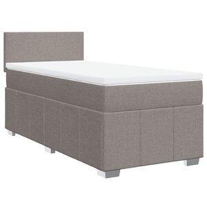vidaXL Sommier à lattes de lit avec matelas Taupe 80x200 cm Tissu
