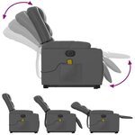vidaXL Fauteuil inclinable de massage électrique gris similicuir