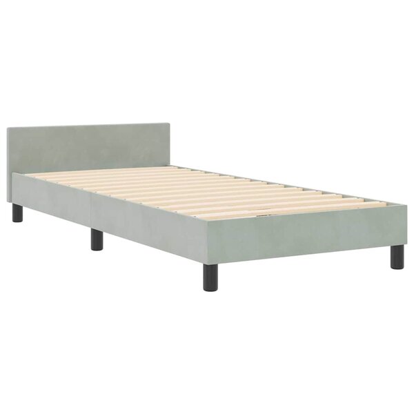 Lit vidaXL Gris clair 100x200 cm Velours