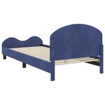 vidaXL Cadre de lit pour enfants avec tête de lit Bleu police Velours
