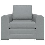 vidaXL Canapé lit au sol 2-en-1 gris clair 98x71x83 cm tissu