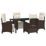 vidaXL Ensemble de salle à manger de jardin 5 pièces en poly rattan marron