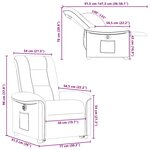 vidaXL Fauteuil inclinable électrique marron foncé tissu