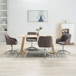 vidaXL Chaises pivotantes à manger lot de 4 taupe tissu