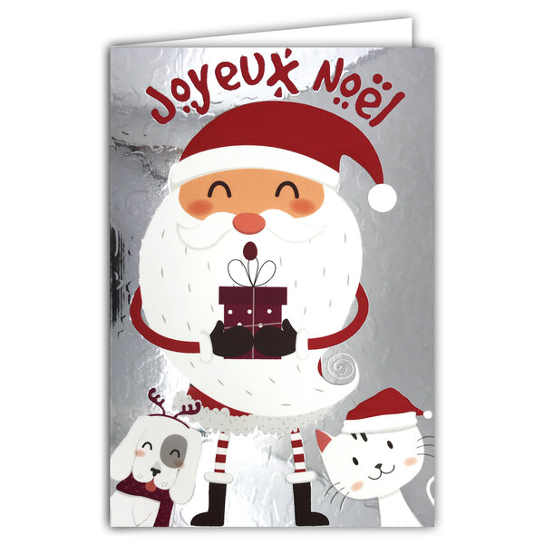 Carte Joyeux Noël avec Enveloppe Blanche 12x17cm