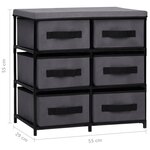vidaXL Armoire de rangement à 6 tiroirs 55x29x55 cm Gris Acier
