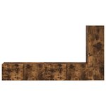 vidaXL Ensemble meuble TV 3 Pièces Chêne fumé Bois d'ingénierie