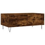 vidaXL Table basse Chêne fumé 90x50x36 5 cm Bois d'ingénierie