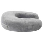 vidaXL Oreiller de Voyage pour le Cou Gris 27 x 27 x 8 5 cm Velours