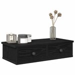 vidaXL Étagère murale avec tiroirs noir 60x25x15 cm bois d'ingénierie