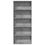 vidaXL Bibliothèque gris béton 80x30x189 cm bois d'ingénierie