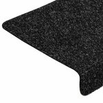 vidaXL Tapis d'escalier autocollants 30 pièces 65 x 21 x 4 cm Noir Bord rectangulaire
