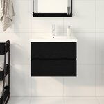 Cabinet de lavabo vidaXL en MDF chêne noir avec lavabo intégré