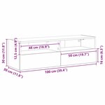 vidaXL Meuble TV mural Chêne noir 100 x 30 x 30 cm Bois d'ingénierie